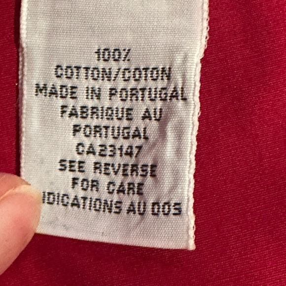 Talbots NWT Red Short Sleeves Collar Button Down Blouse Sz MP. 100% Cotton. - Picture 11 of 15
